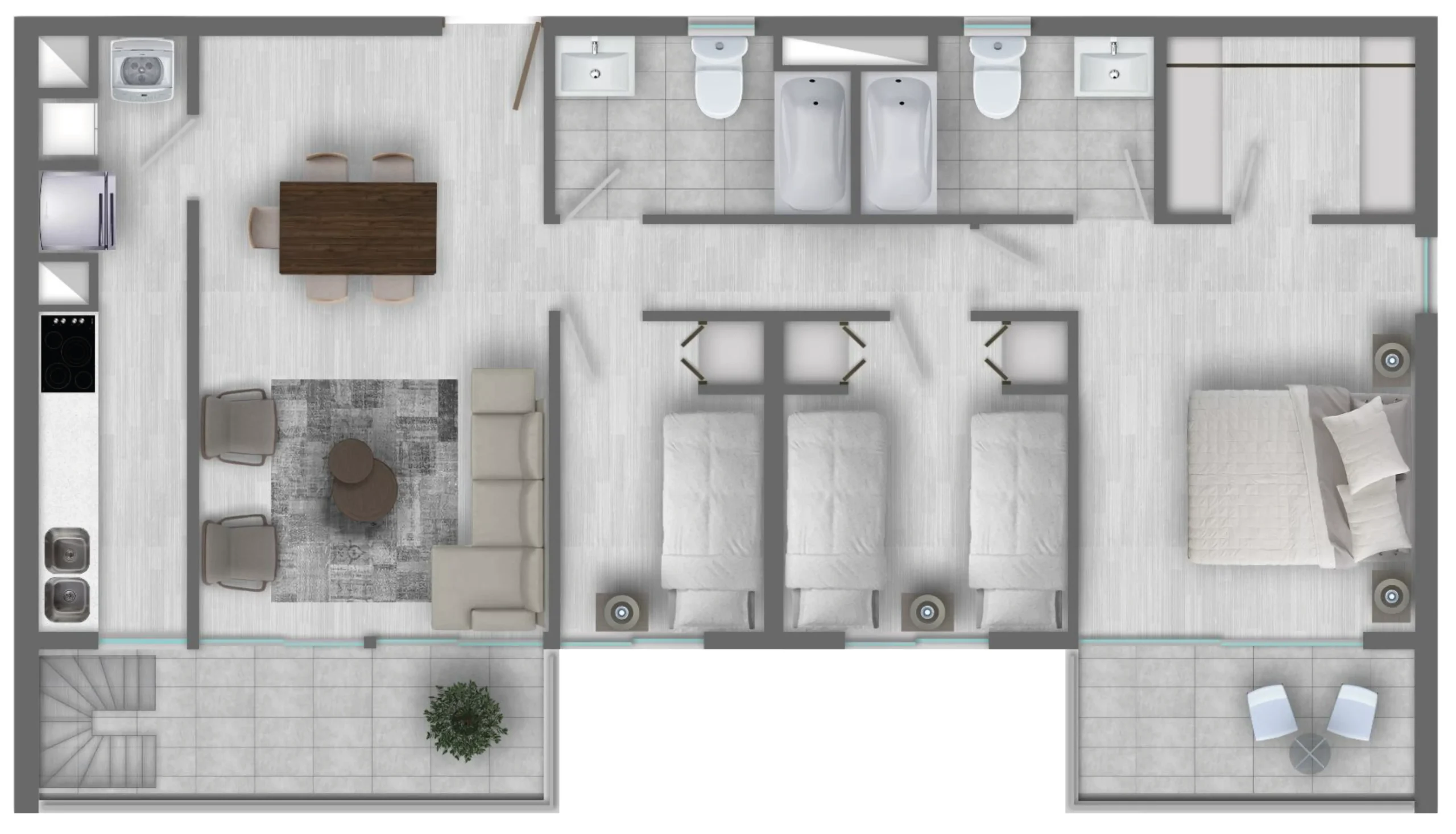 DEPTO TIPO D1 (Piso 8)