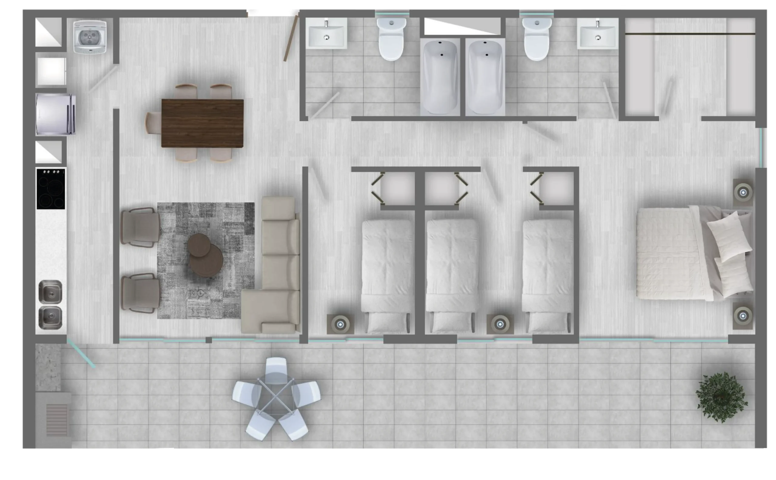 DEPTO TIPO D1 (Piso 1)