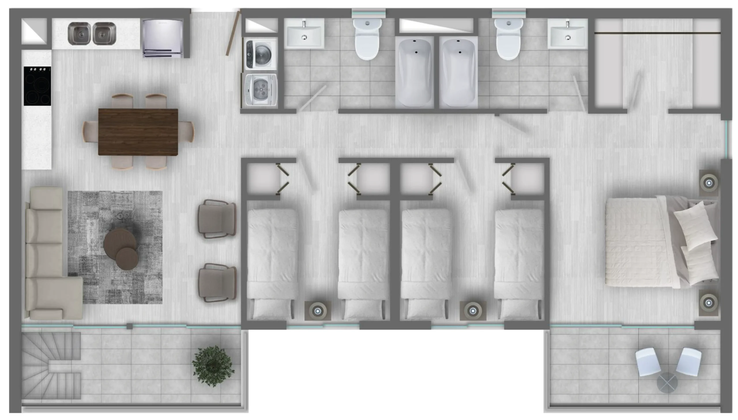 DEPTO TIPO D2 (Piso 8)